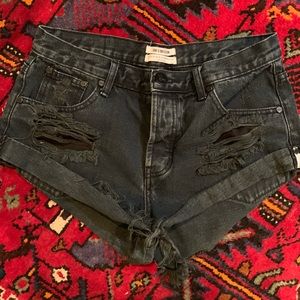 One Teaspoon black denim shorts